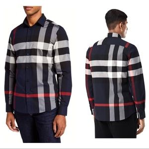 Blue plaid men’s casual button down  shirt size 16